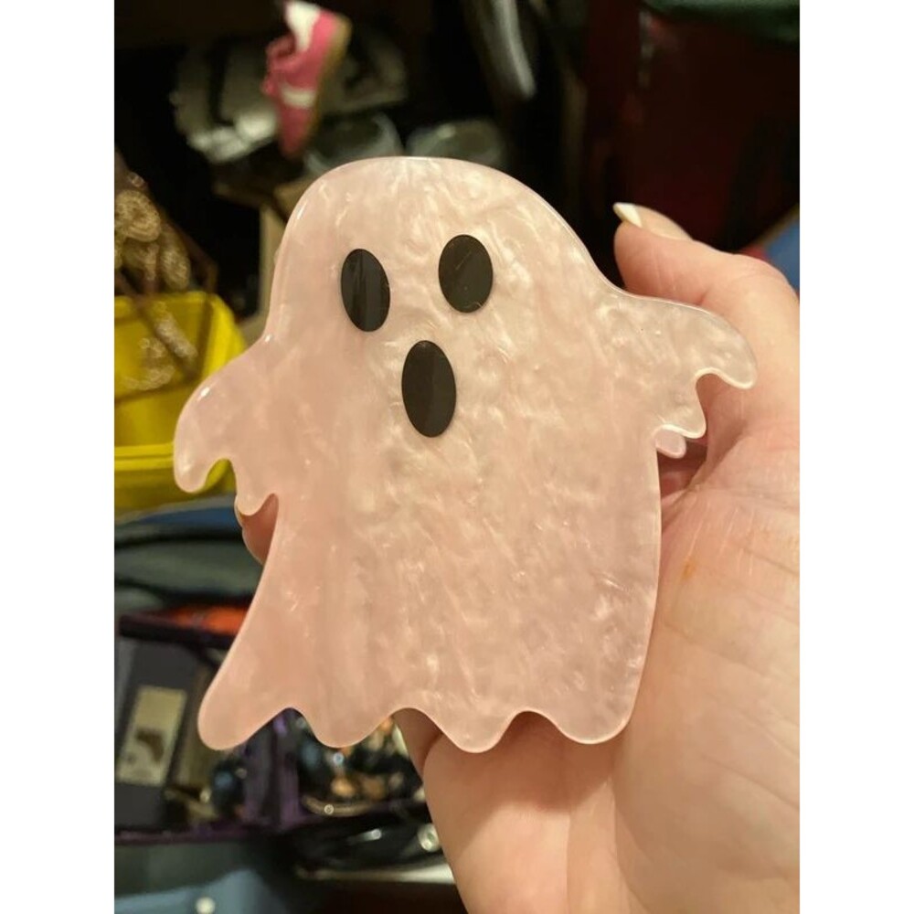 Pearl pink ghost hair clip Halloween spooky